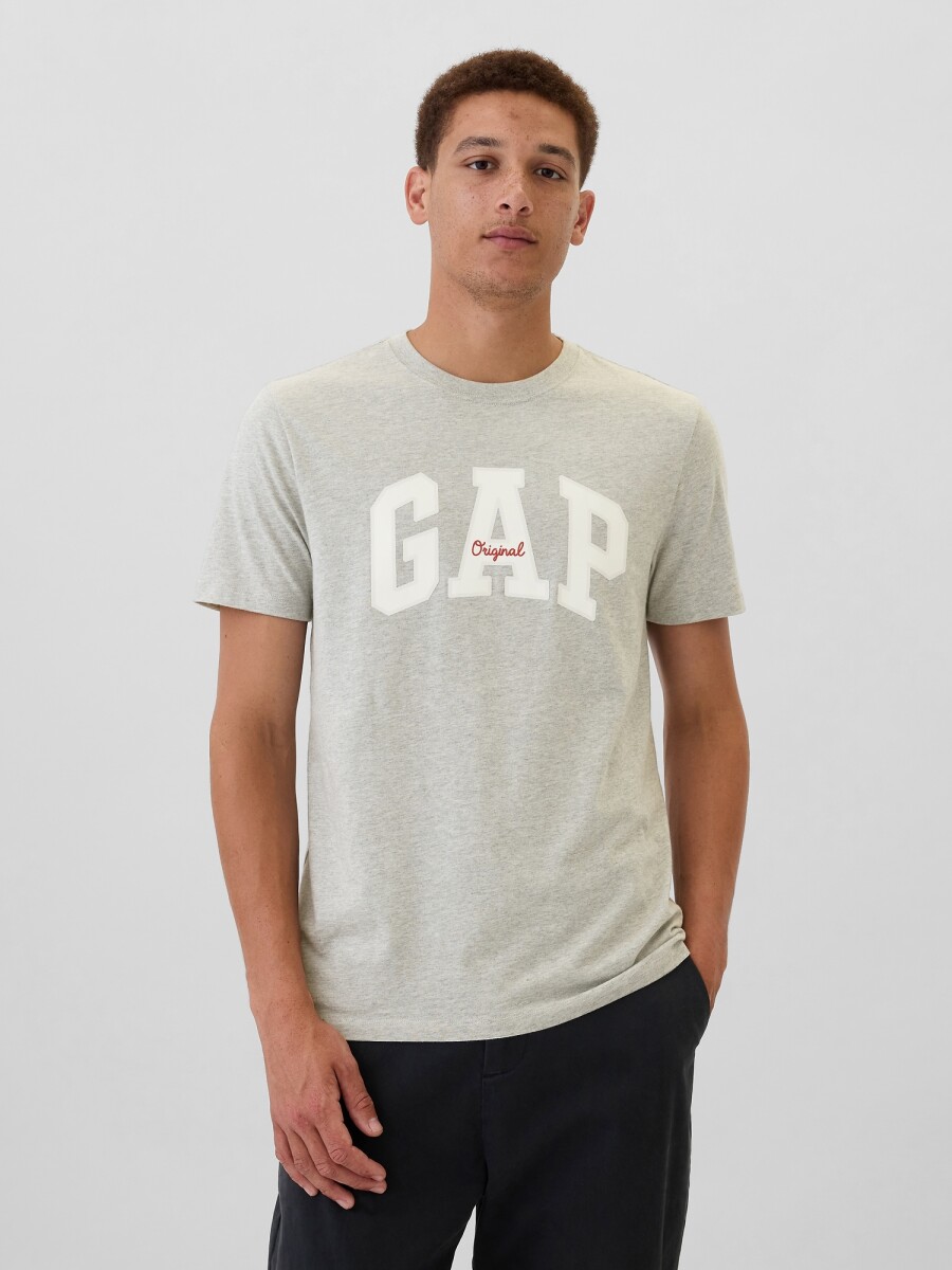 Remera Logo Gap Manga Corta Hombre - Heather Grey 