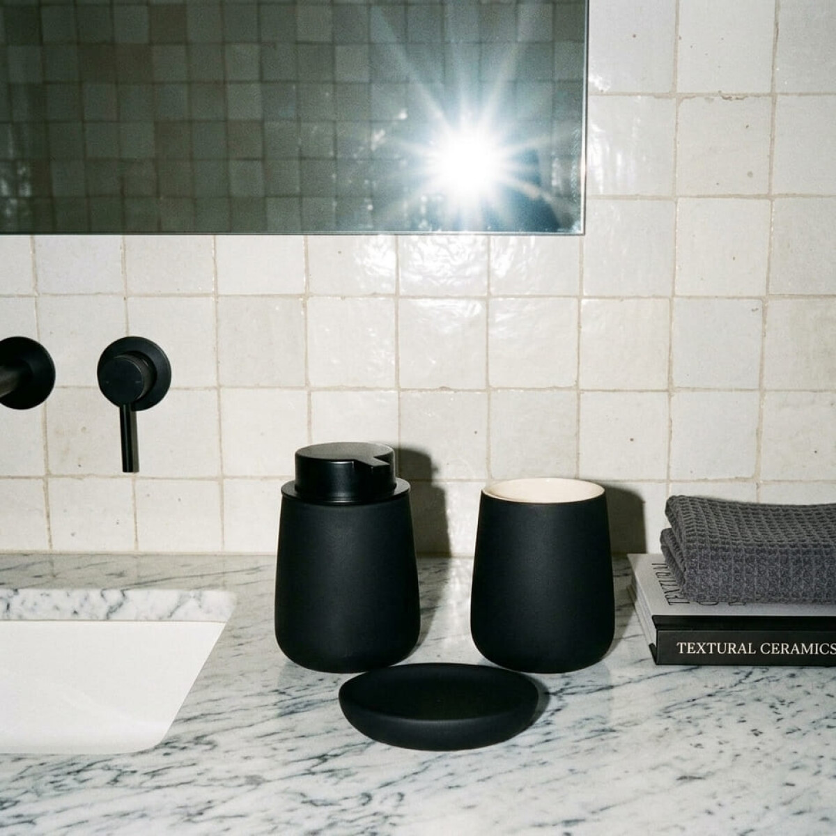 Set accesorios para baño cerámica negro 