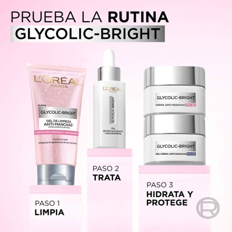 Pack L'Oreal Glycolic Serum + Crema Día + Gel limpieza Pack L'Oreal Glycolic Serum + Crema Día + Gel limpieza