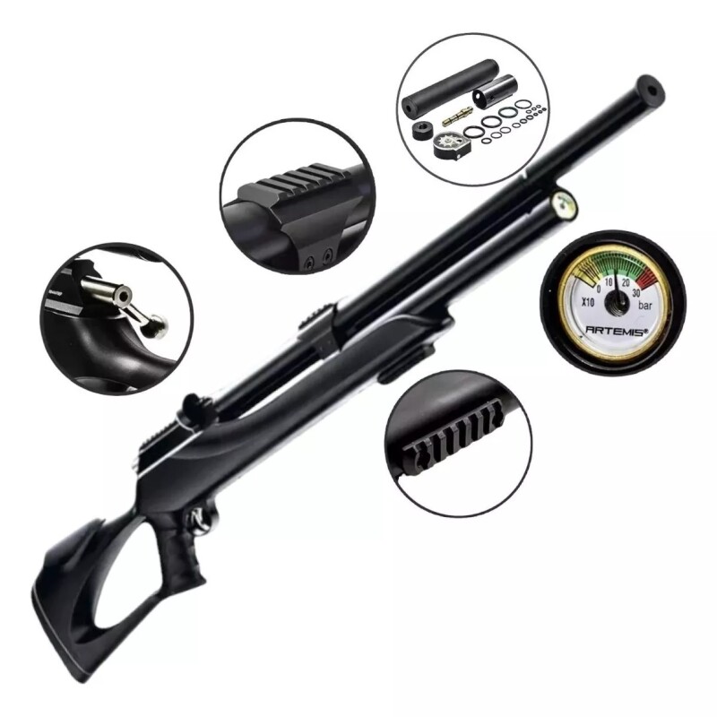 Combo Rifle Pcp M25 calibre 7,62mm + Mira + Inflador Combo Rifle Pcp M25 calibre 7,62mm + Mira + Inflador