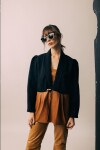 Blazer Office Lana Negro Y Camel