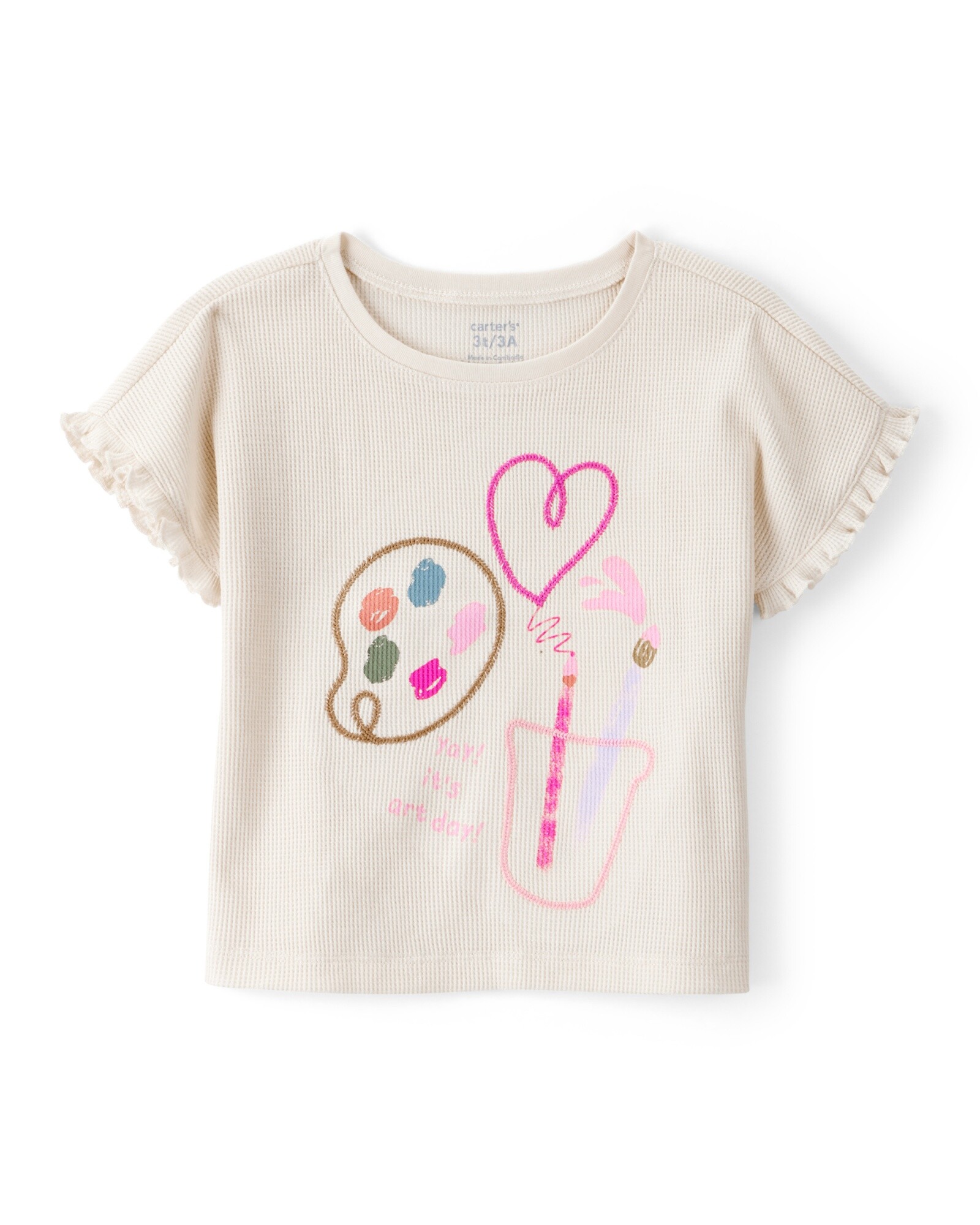 Remera de algodón térmico, diseño arte Sin color