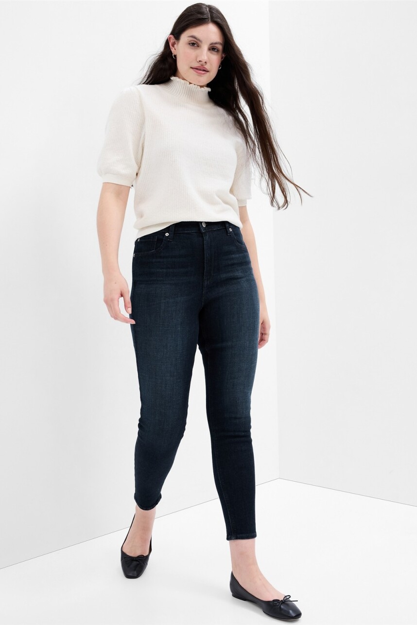 Jean Legging Tiro Alto Mujer Dark Wash