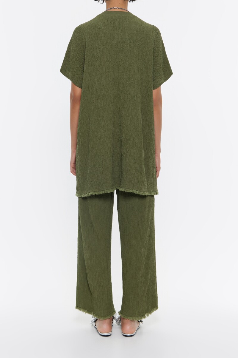 PANTALÓN RECTO DESFLECADO Kaki