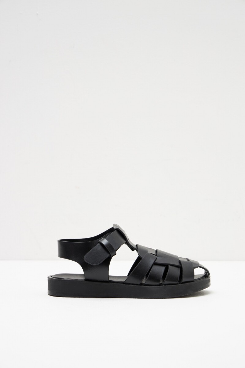 Sandalia con tiras negro