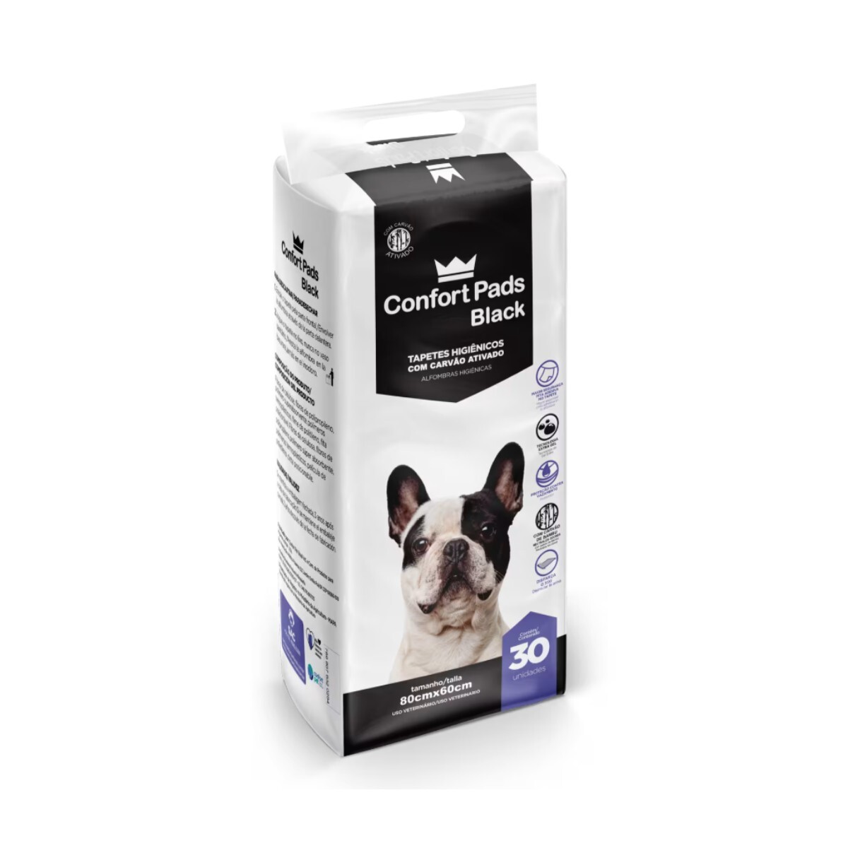 EMPAPADORES CONFORT PADS BLACK 80X60CM PACK 30U 