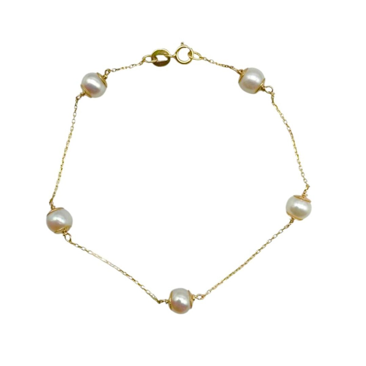 Pulsera Perlas-Oro bajo-Con Perla-PU8070 - conpiedra 