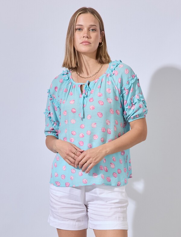 Blusa Gasa Print CELESTE/MULTI