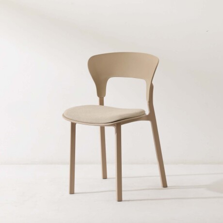 SILLA DE COMEDOR POLIPROPILENO NATURAL-BEIGE NÓRDICA TAPIZADA