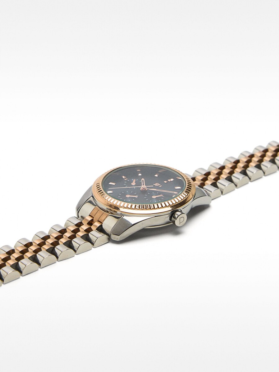 Reloj De Pulsera De Acero Inoxidable bicolor