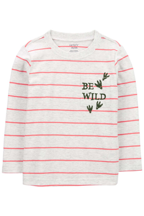 Remera de algodón, manga larga, diseño a rayas Remera de algodón, manga larga, diseño a rayas