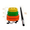 Set Barra Body Pump Fitness 2,5Kg +17,5Kg Discos Athletic Multicolor