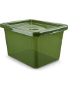 Caja de almacenamiento BASIC BOX 15 L con tapa verde. Caja de almacenamiento BASIC BOX 15 L con tapa verde.