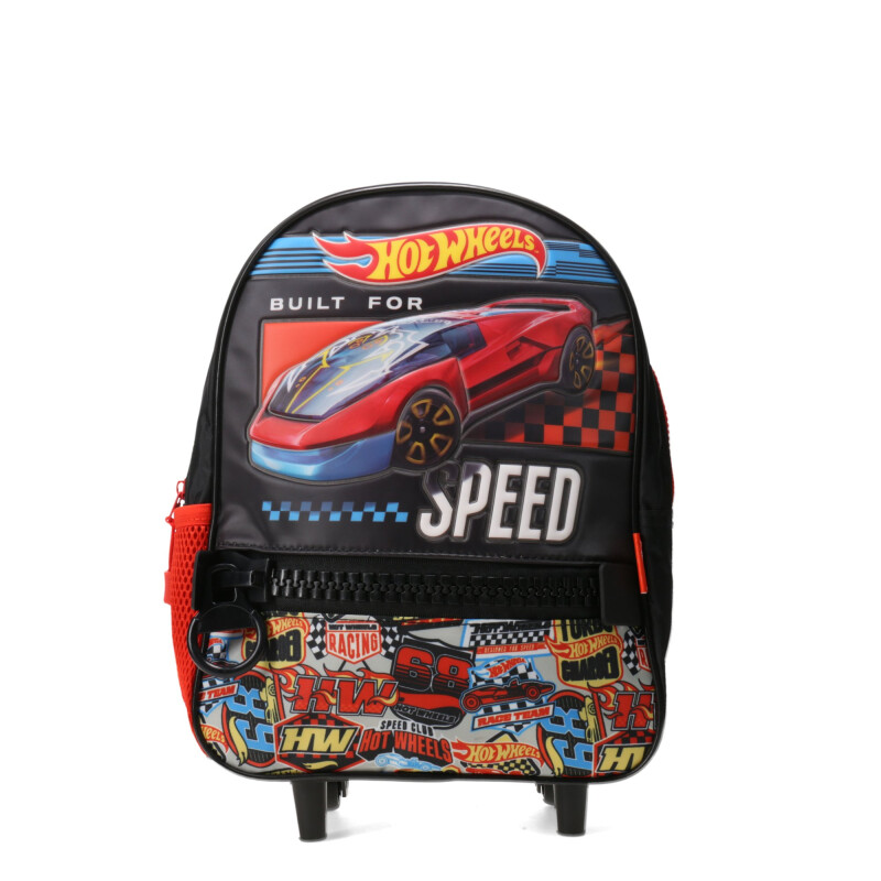 Mochila Hot Wheels C/Carro Speed Negro - Rojo