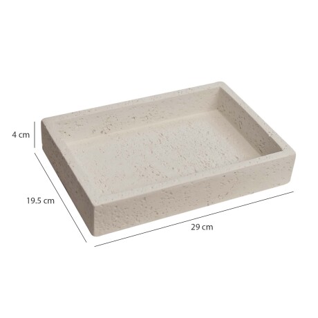 Bandeja Decorativa Rectangular Símil Piedra 29x19.5x4Cm Natural