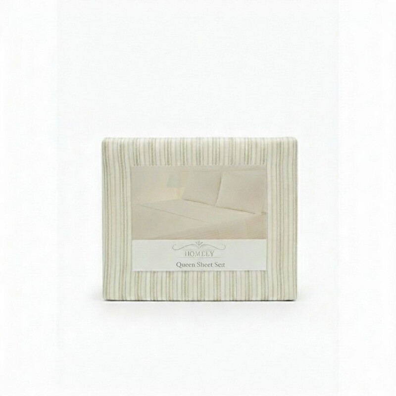 JGO SABANA ESTAMP BEIGE QUEEN 160X200+30CM 4PZAS Unica