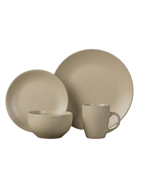 JUEGO VAJILLA 16PCS 27/20/14/350ML BEIGE MATE JUEGO VAJILLA 16PCS 27/20/14/350ML BEIGE MATE