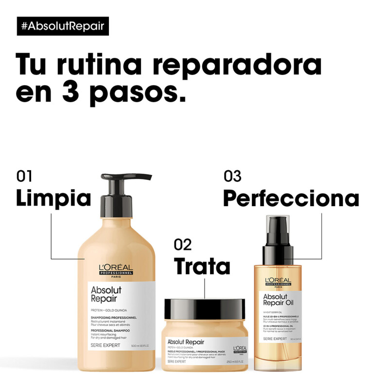 Máscara Capilar L'Oréal Professionnel Absolut Repair 250ml Para Cabello Dañado Máscara Capilar L'Oréal Professionnel Absolut Repair 250ml Para Cabello Dañado