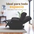 Sofá Sillón 2 Cuerpos Reclinable Masajeador Electrico Living Color Variante Negro