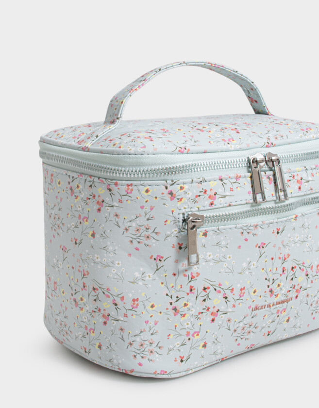 Porta Cosméticos Portacosméticos Cuerina Flores - Estampado Flores