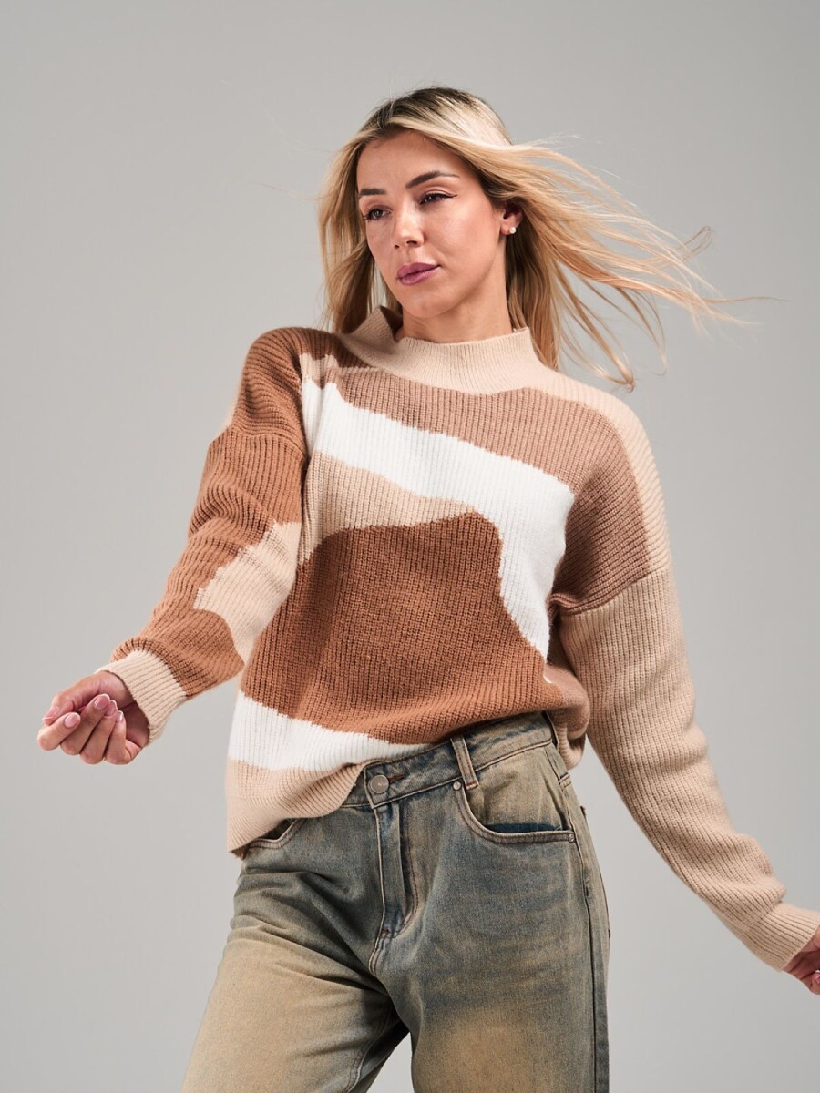 Buzo tejido slowly - Beige/brown 