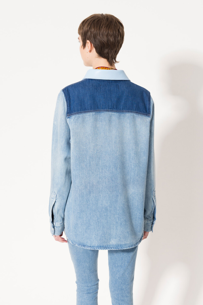 CAMISA PATCH Celeste