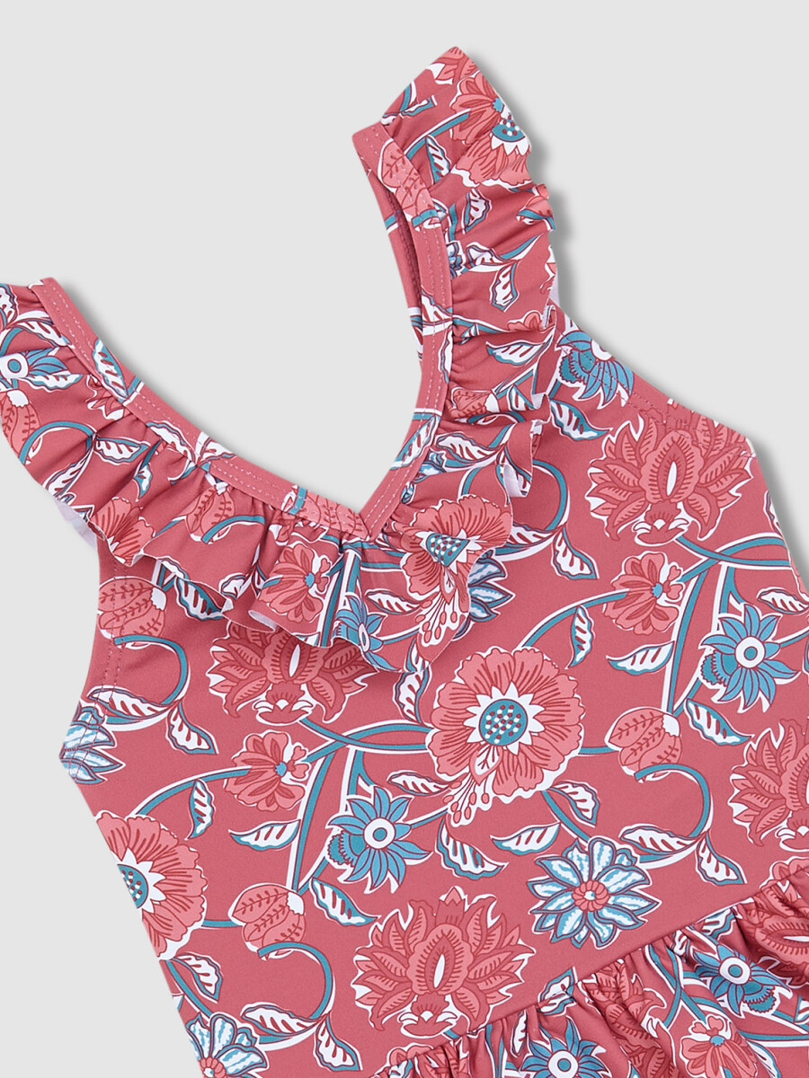 Bañador Estampado Flores Piedra