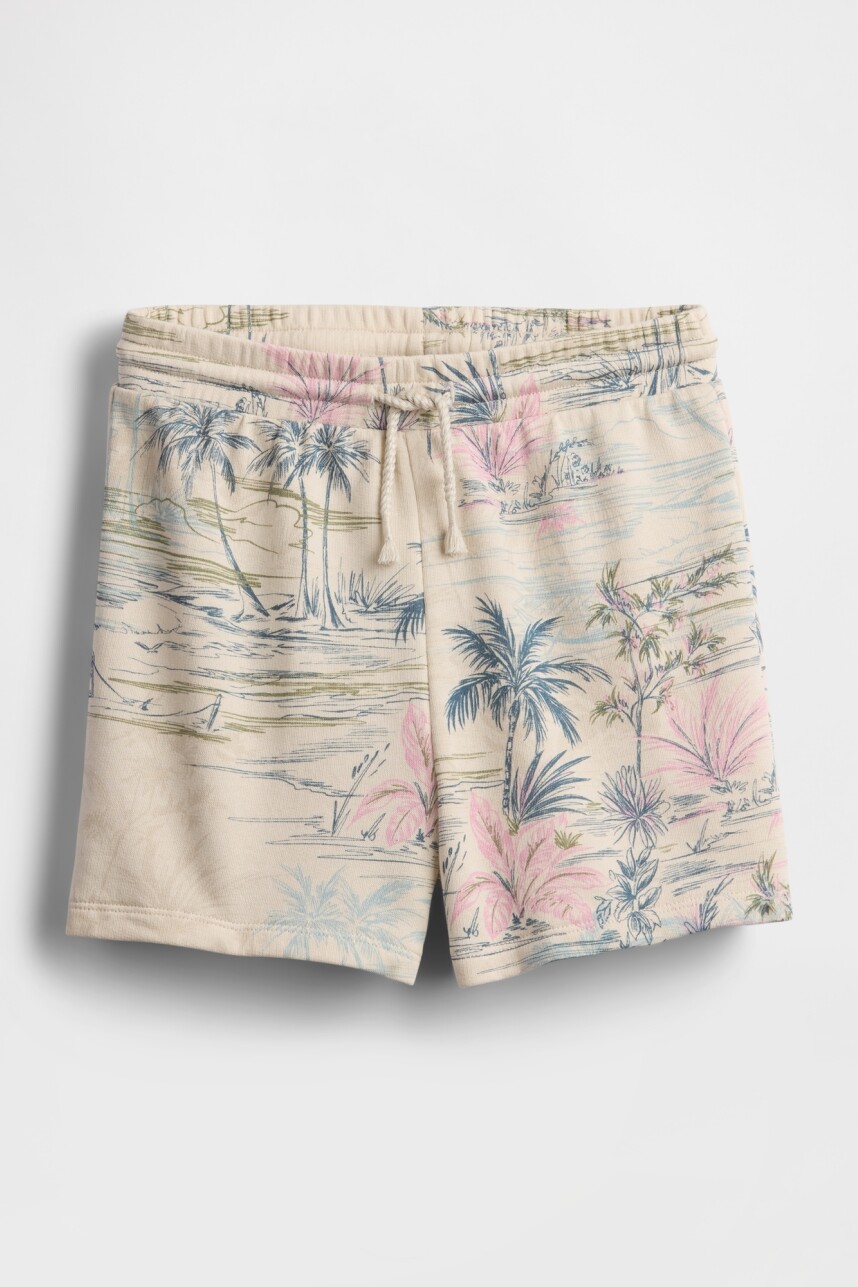 V-FRENCH TERRY SHORT Palm Print