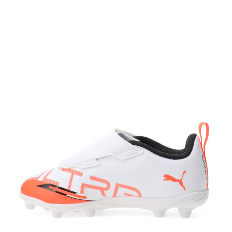 Championes de Niños Puma Fútbol 11 Ultra 5 Play V FG/AG Blanco - Anaranjado - Negro