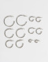 Aros Argollas Set De metal Set De Argollas - Plateado