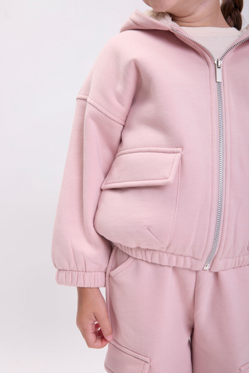 Campera sherpa interior Rosa