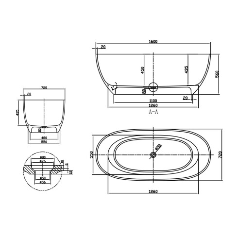 BAÑERA SIMPLE AUTOPORTANTE GRIS HUMO PIEDRA ARTIFICIAL GAMAS DE GRIS