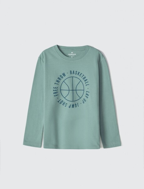 CAMISETA MANGA LARGA INFANTIL CON ESTAMPA VERDE