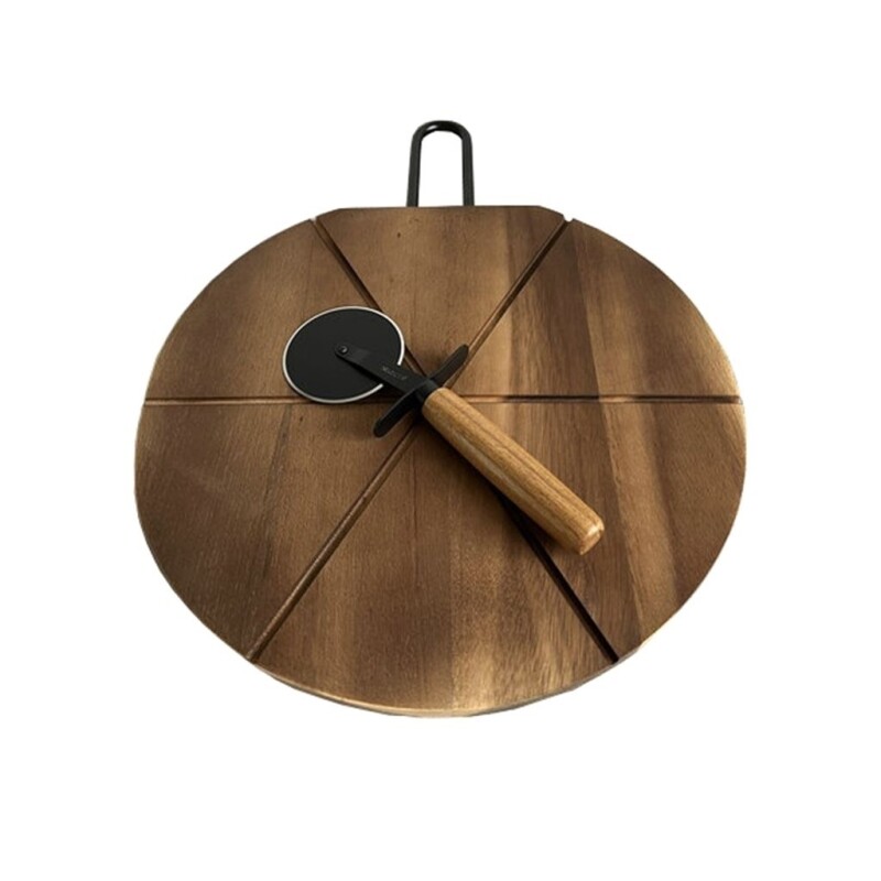 Set Tabla de Madera y Cortador de Pizza Selecta 31 cm SET TABLA MADERA + CORTADOR PIZZA D31X1.5CM