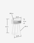 Mesa auxiliar Kurb B Ø 40 cm blanco