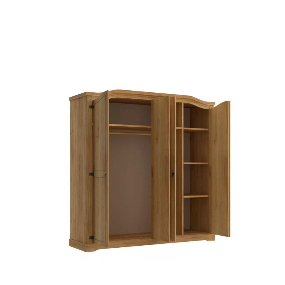 Ropero Curvo 4 Puertas - Linea Mexicana Natural