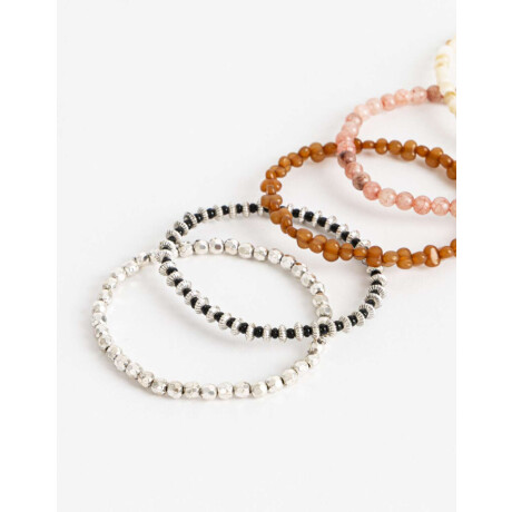Set De Pulseras Elásticas Boho Combinacion Multicolor