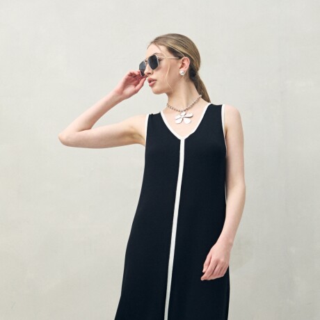 VESTIDO SOLEYA Negro/Crudo