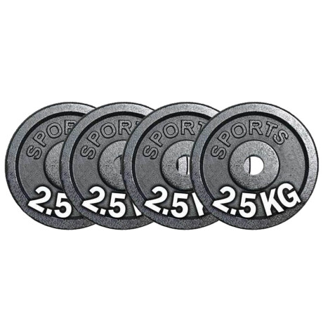 Set Mancuerna Maciza Cromada C/ Roscas + 10 Kg Pesas 4 discos de 2.5kg