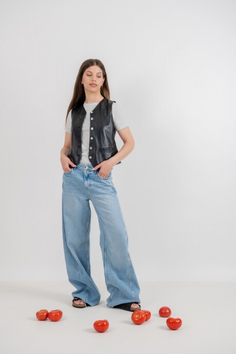 Chaleco de cuero Coral Negro