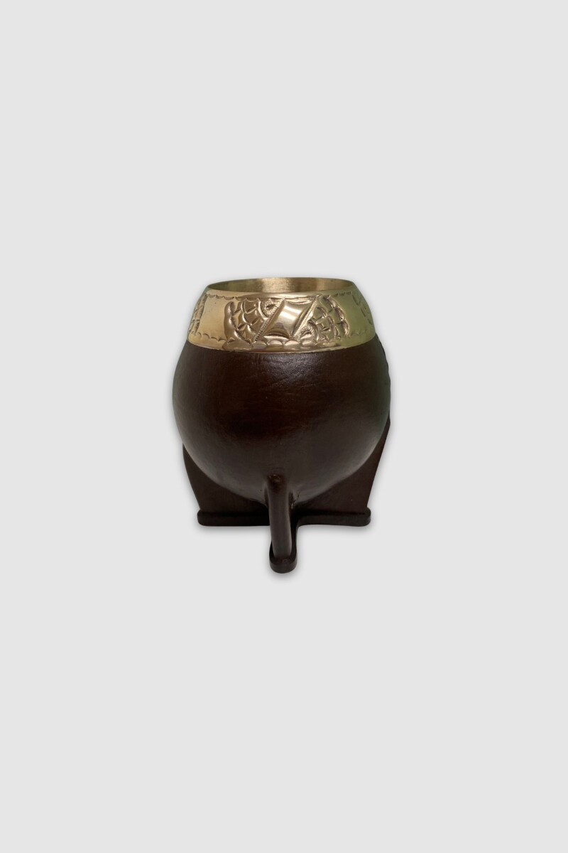 Mate con boquilla de plata - Marrón 