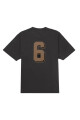 FLOCKED WASHED SS TOP Negro
