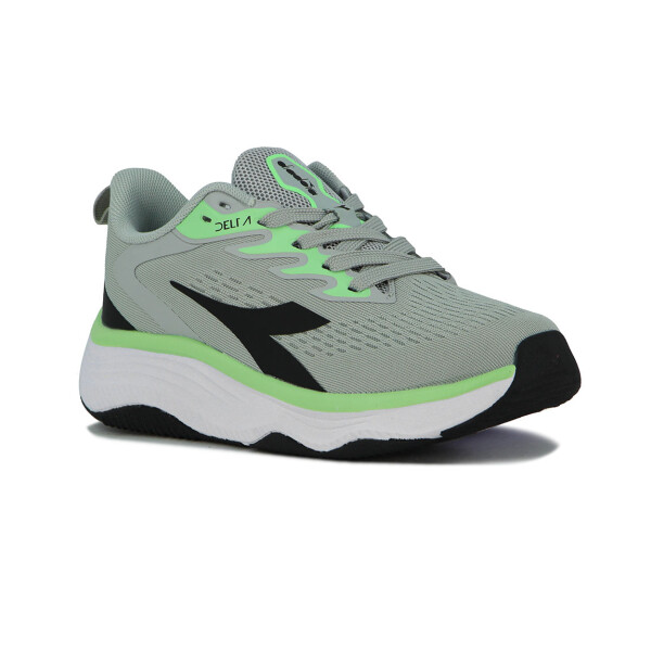 Diadora Running Mujer Delta- Lt Grey/lime Gris Claro-lima