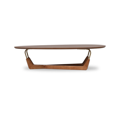 Mesa de Centro Natu Nogal y Metal Dorado