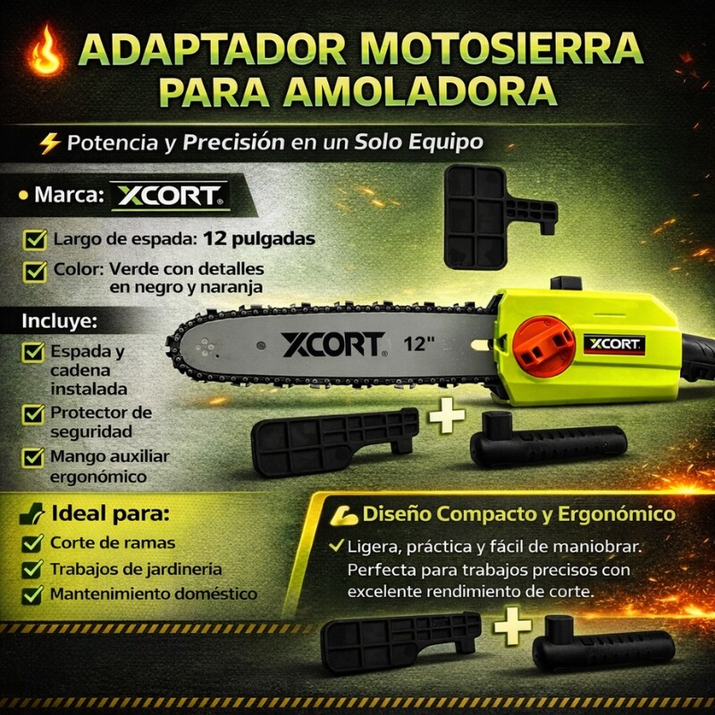XCORT ADAPTADOR AMOLADORA ANGULAR A ELECTROSIERRA 12 PULGADAS Xcort Adaptador Amoladora Angular A Electrosierra 12 Pulgadas