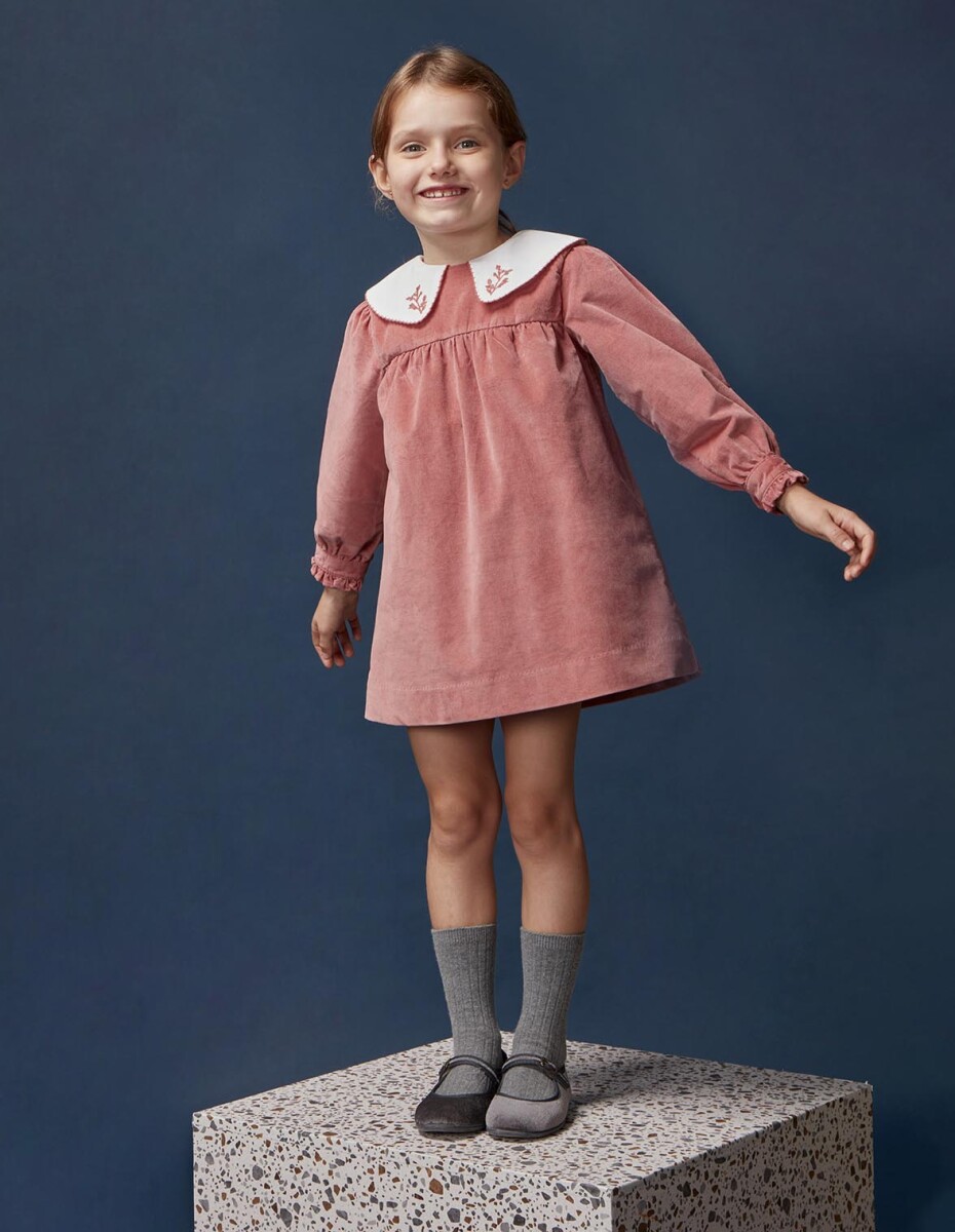 Vestido De Pana Lisa - Cereza 