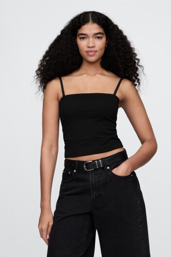 Musculosa Algodón Breteles Finos Mujer Black