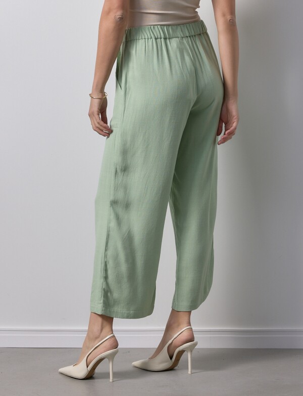 Pantalon Lino Pull On VERDE