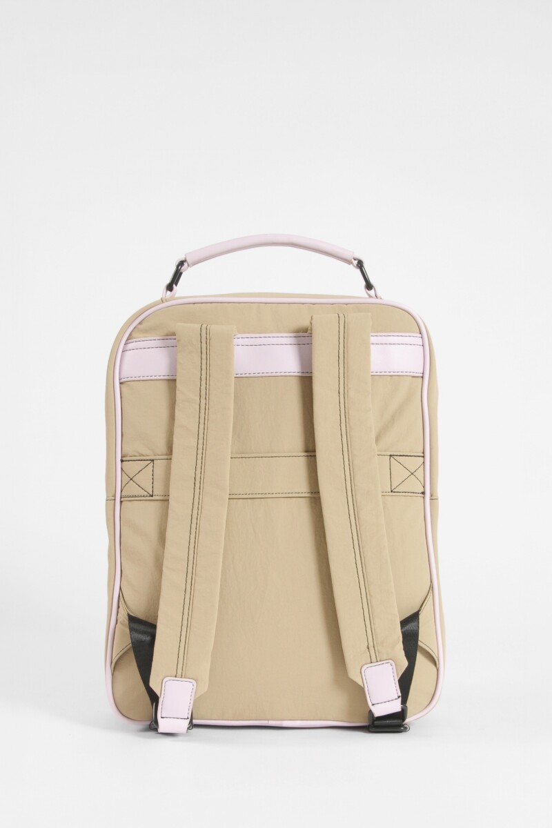 Mochila porta laptop cierres beige
