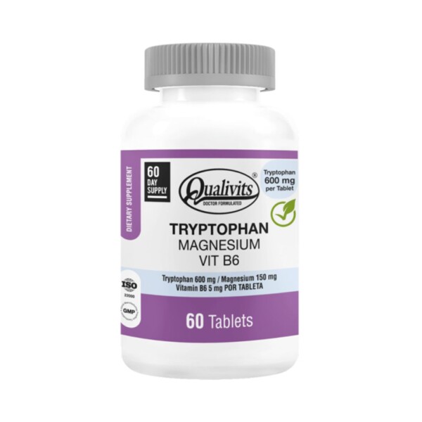 L-Tryptophan + Magnesium + B6 Tabletas - Qualivits L-Tryptophan + Magnesium + B6 Tabletas - Qualivits